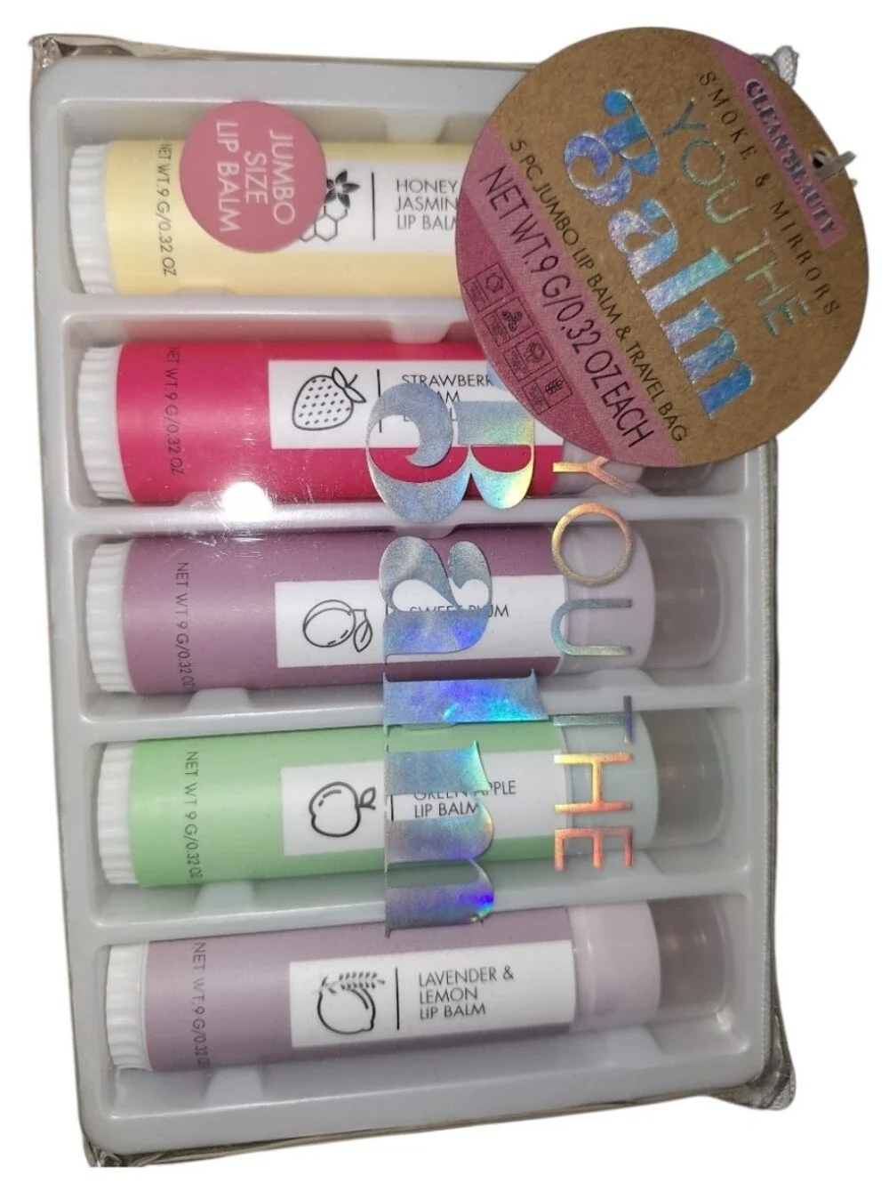 Smoke & Mirror 5 PC Jumbo Lip Balm & Travel Bag